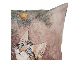 Povlak na polštář s kočkami u stromku Christmas - 45*45 cm