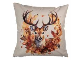 Béžový povlak na polštář jelen s listy Deer - 45*45 cm