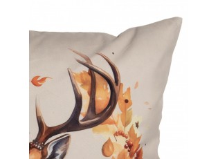 Béžový povlak na polštář jelen s listy Deer - 45*45 cm