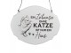 Text Sign 18x15 Cm White Metal Cat - 18*1*15 cm Clayre & Eef