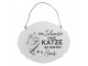 Text Sign 18x15 Cm White Metal Cat - 18*1*15 cm Clayre & Eef