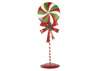 Christmas Decoration With LED Lighting Lollipop 36x29x100 Cm Red Green Metal - 36*29*100 cm / 3*AA