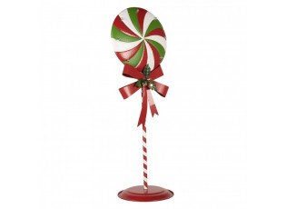 Christmas Decoration With LED Lighting Lollipop 36x29x100 Cm Red Green Metal - 36*29*100 cm / 3*AA