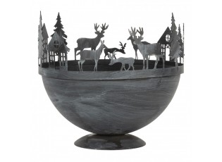 Decorative Bowl ? 19x17 / ? 13x14 Cm Grey Metal - (2) ? 19*17 / ? 13*14 cm