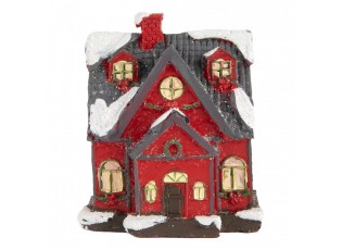 Dekorace malinký svítící červený domek Manon LED - 6*5*7 cm