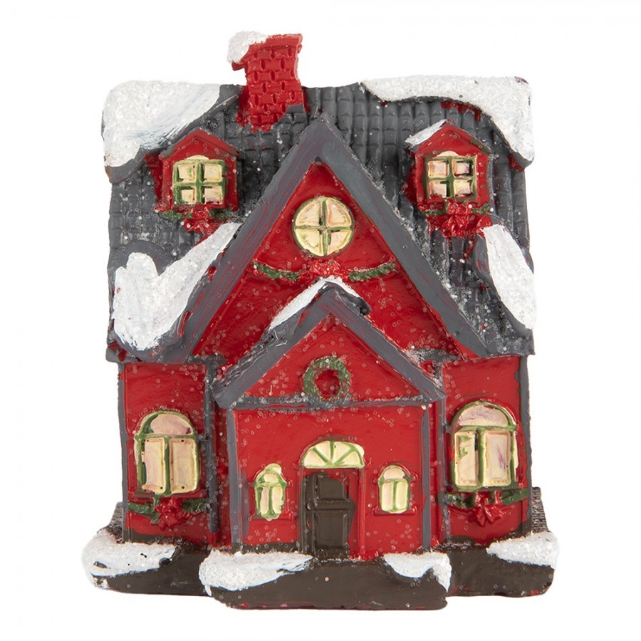 Dekorace malinký svítící červený domek Manon LED - 6*5*7 cm Clayre & Eef Dekorace malinký svítící červený domek Manon LED - 6*5*7 cm Clayre & Eef