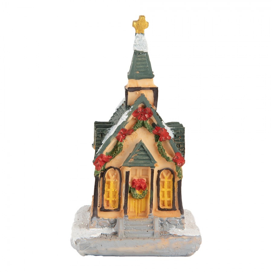 Dekorace malinký svítící béžový domek kostel Manon LED - 5*5*5 cm Clayre & Eef Dekorace malinký svítící béžový domek kostel Manon LED - 5*5*5 cm Clayre & Eef