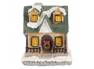 Dekorace malinký svítící béžový domek Manon LED - 5*5*6 cm
