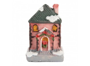 Dekorace malinký svítící růžový domek Manon LED - 4*5*6 cm