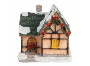 Dekorace malinký svítící béžový domek Manon LED - 6*5*6 cm