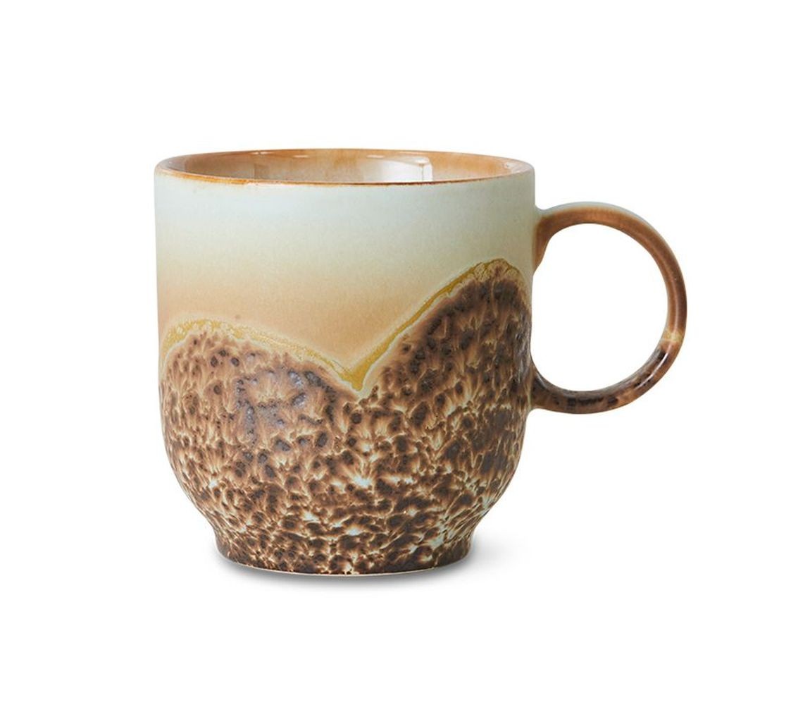 Béžovo-hnědý hrnek Coffee 70s Shell - 10*7*8cm / 250 ml 
