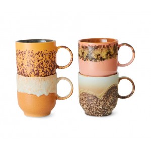 Set 4ks hrnek Coffee 70s Lush - 10*7*8cm / 250 ml 