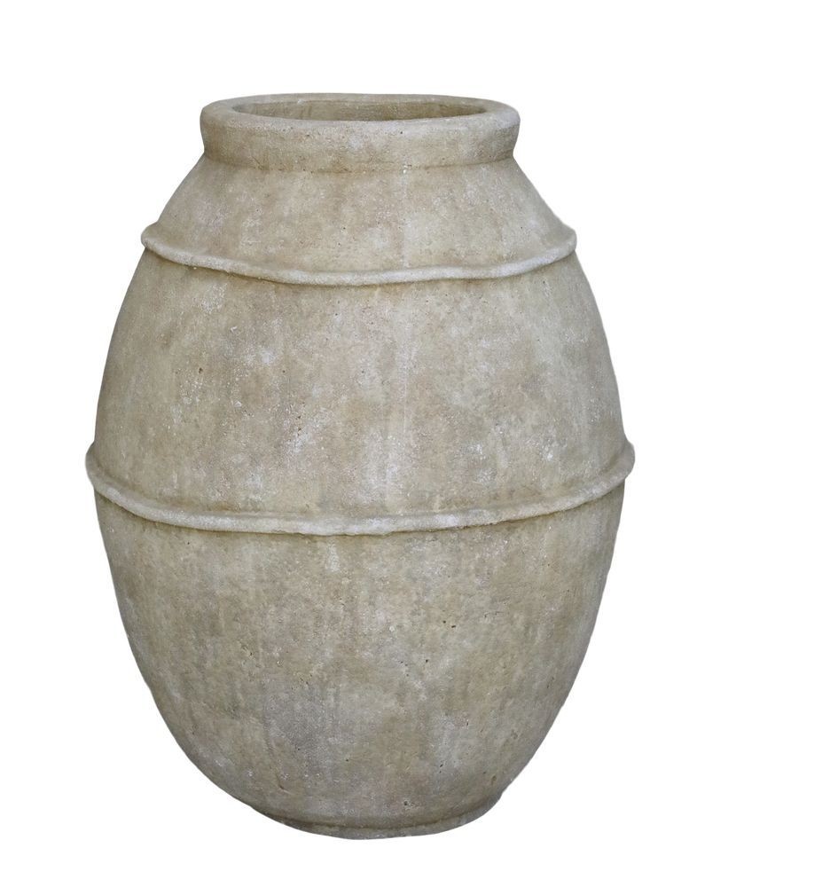 Béžová antik dekorační terakotová váza Lourdes - Ø 52*72 cm