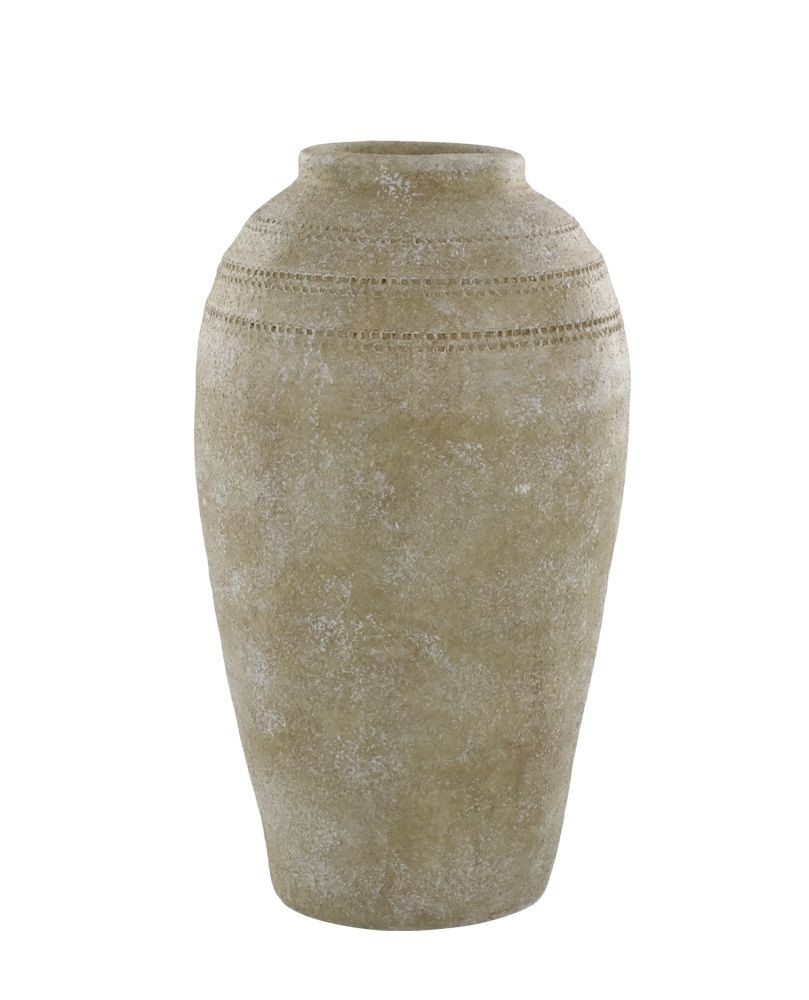 Béžová antik dekorační terakotová váza Lourdes - Ø 26*43 cm 65098100