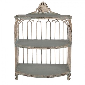 Béžovo-zelená antik kovová skříňka na nožičkách Brocante - 38*23*55 cm