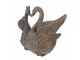 Šedý antik květináč zamilovaných labutí Swan Baroque - 49*27*37 cm