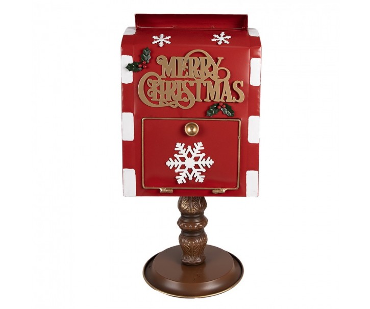 Christmas Decoration Mailbox 27x22x51 Cm Red Metal - 27*22*51 cm Clayre & Eef