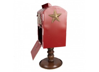 Christmas Decoration Mailbox 27x22x51 Cm Red Metal - 27*22*51 cm