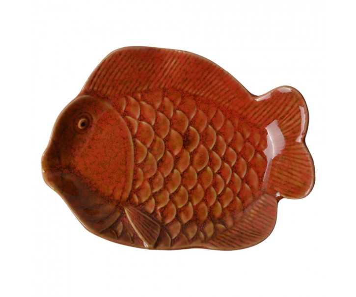 Dekorační keramický talířek ve tvaru rybky Retro Uniq - 16*11*3 cm Clayre & Eef