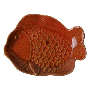 Dekorační keramický talířek ve tvaru rybky Retro Uniq - 16*11*3 cm