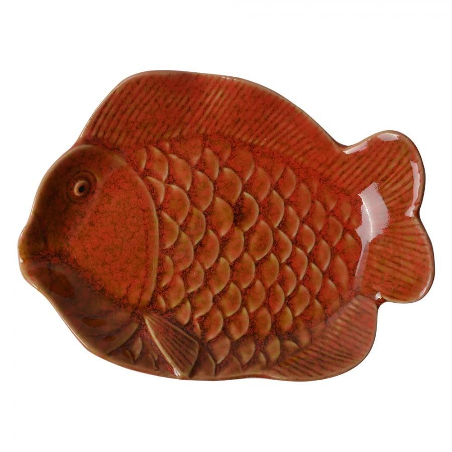 Dekorační keramický talířek ve tvaru rybky Retro Uniq - 16*11*3 cm