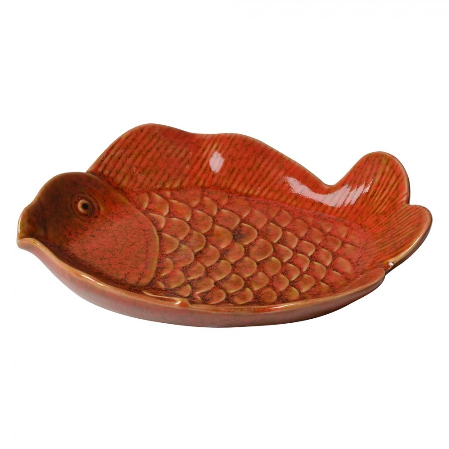 Dekorační keramický talířek ve tvaru rybky Retro Uniq - 16*11*3 cm