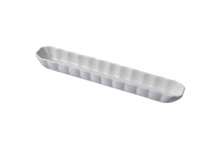 Bílá dlouhá úzká keramická miska - 26*4*3 cm