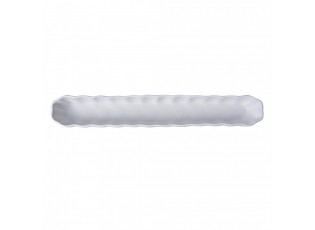Bílá dlouhá úzká keramická miska - 26*4*3 cm