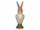 Dekorace busta králičí žena v zeleném obleku Rabbi bust - 6*5*18 cm Clayre & Eef
