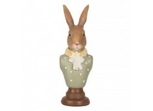 Dekorace busta králičí žena v zeleném obleku Rabbi bust - 6*5*18 cm