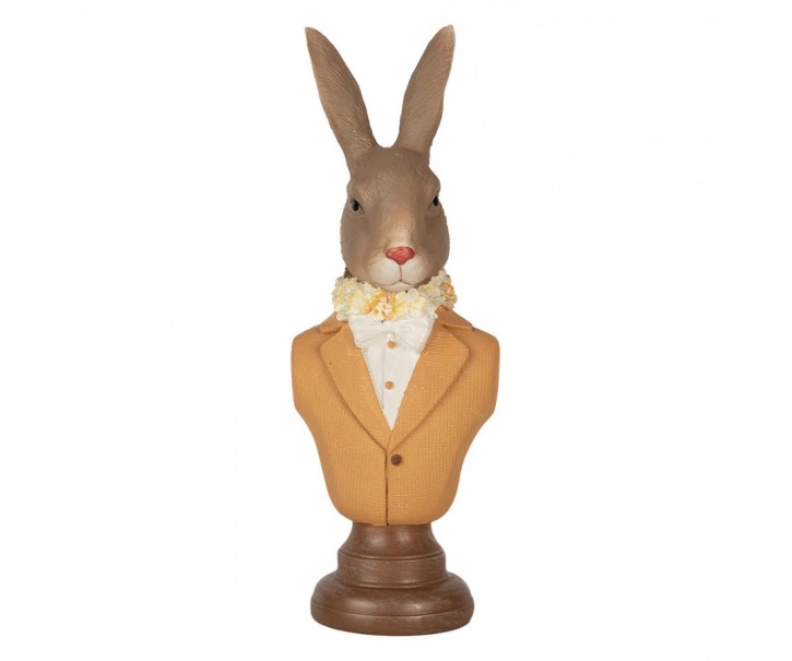 Dekorace busta králík ve žlutém obleku Rabbi bust - 7*5*19 cm Clayre & Eef