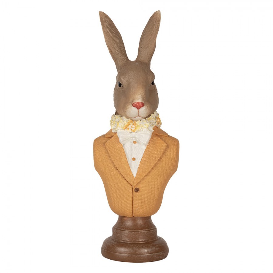Dekorace busta králík ve žlutém obleku Rabbi bust - 7*5*19 cm