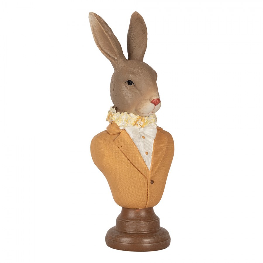 Dekorace busta králík ve žlutém obleku Rabbi bust - 7*5*19 cm