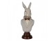 Dekorace busta králík v šedém obleku Rabbi bust - 15*13*39 cm Clayre & Eef