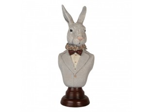 Dekorace busta králík v šedém obleku Rabbi bust - 15*13*39 cm