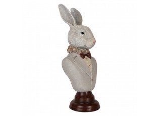 Dekorace busta králík v šedém obleku Rabbi bust - 15*13*39 cm