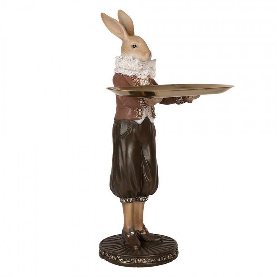 Decorative Figurine Rabbit 18x17x31 Cm Beige Brown Plastic - 18*17*31 cm