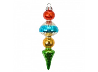 Barevná antik skleněná závesná ozdoba - Ø 5*16 cm