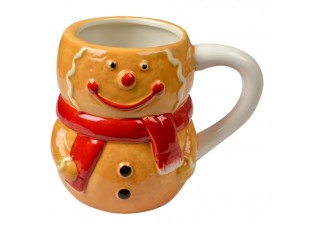 Keramický hrnek sněhulák Gingerbread - 14*9*12 cm / 525 ml
