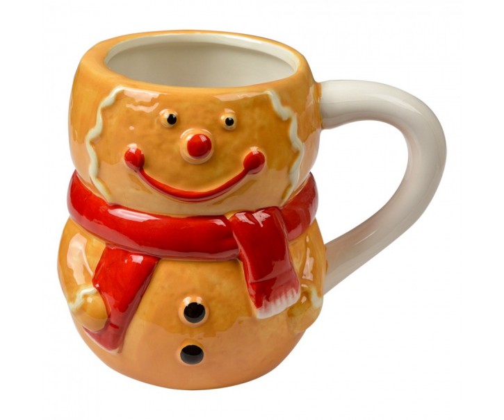 Keramický hrnek sněhulák Gingerbread - 14*9*12 cm / 525 ml Clayre & Eef