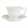 Bílý keramický šálek s podšálkem - 12*9*6 / Ø 14*2 cm / 175 ml