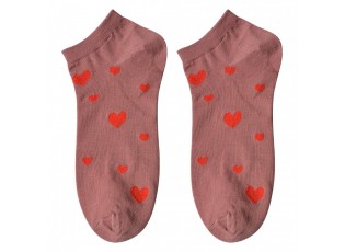 Funny Socks One Size Pink Polyester Hearts - 36-41