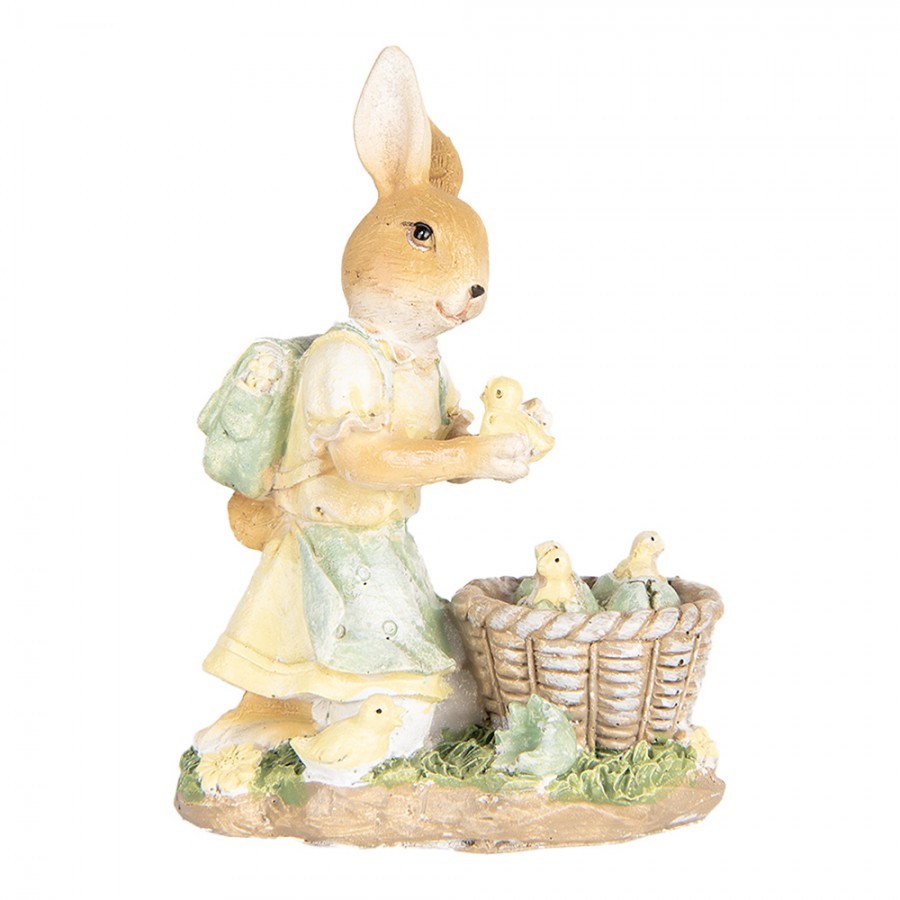 Decorative Figurine Rabbit 10x6x13 Cm Beige Plastic - 10*6*13 cm