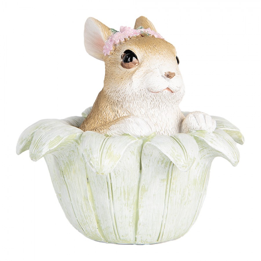 Decorative Figurine Rabbit 12x12x12 Cm Beige Plastic - 12*12*12 cm