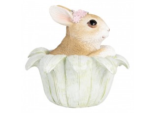 Decorative Figurine Rabbit 12x12x12 Cm Beige Plastic - 12*12*12 cm