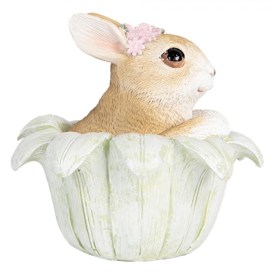 Decorative Figurine Rabbit 12x12x12 Cm Beige Plastic - 12*12*12 cm