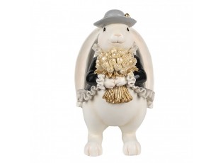 Decorative Figurine Rabbit 22 Cm White Plastic - 14*13*22 cm