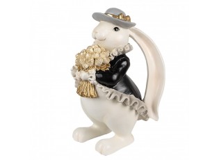Decorative Figurine Rabbit 22 Cm White Plastic - 14*13*22 cm