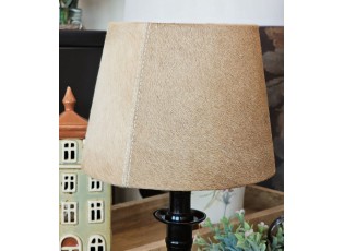 Světle hnědé stínidlo na lampu z hovězí kůže - Ø 20 * Ø 15*15cm