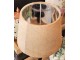 Světle hnědé stínidlo na lampu z hovězí kůže - Ø 20 * Ø 15*15cm
